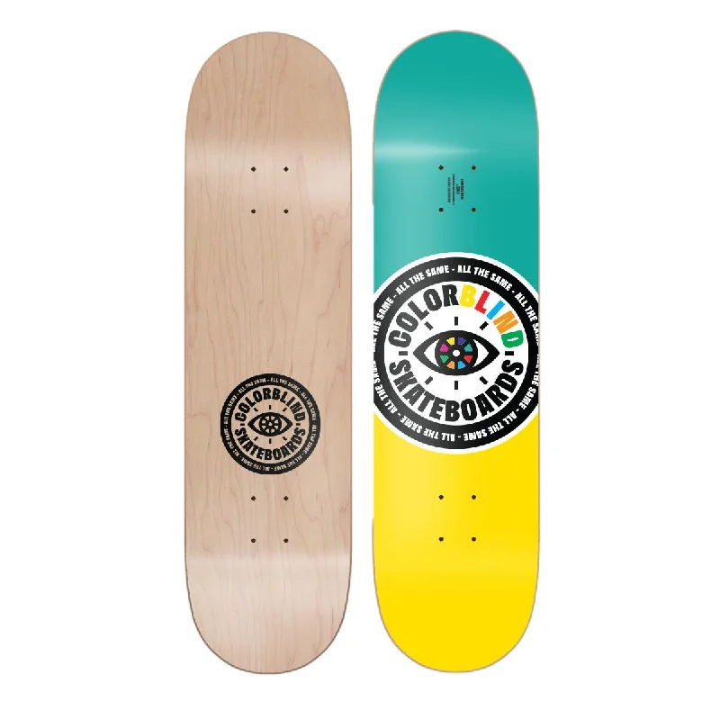 Longboard Skateboard Deck-Colorblind Circle Logo Green and Yellow Deck 8.125"