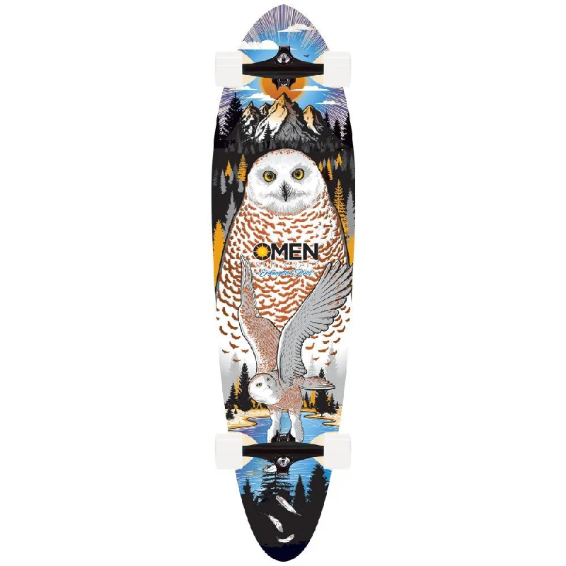 Skateboard Deck with Low Concave-Omen Endangered Snowy Owl 38 x 9.1" Complete