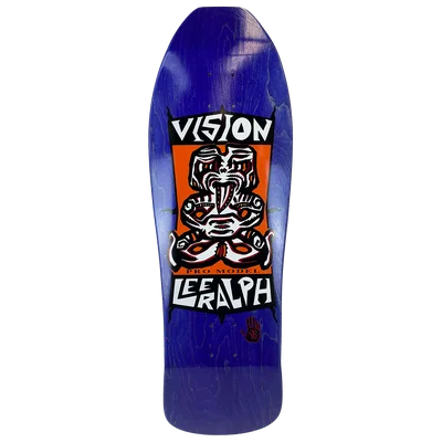 Skateboard Deck with Solid Construction-Vision Lee Ralph Tiki Old School Deck - 10" x 31.75"