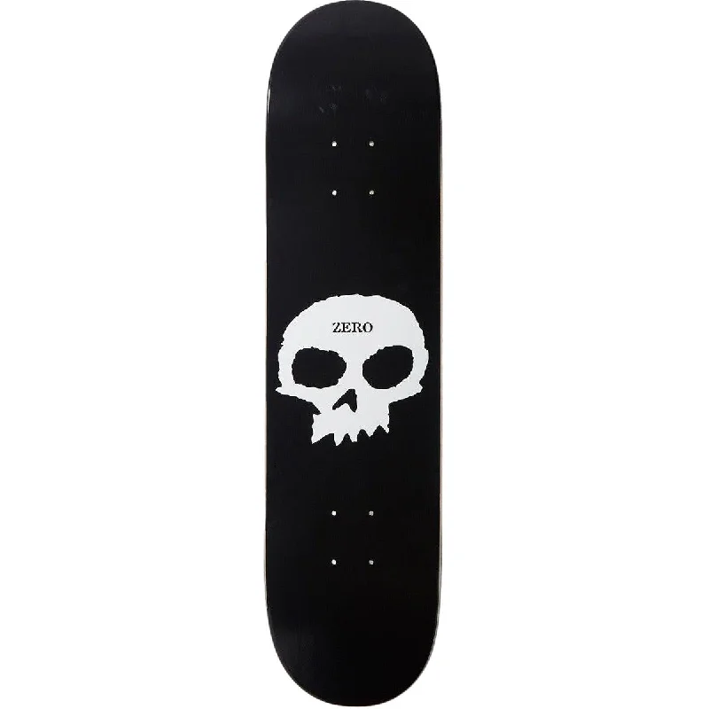 Wide Skateboard Deck-Zero Single Skull R7 Deck Black / White 8.25