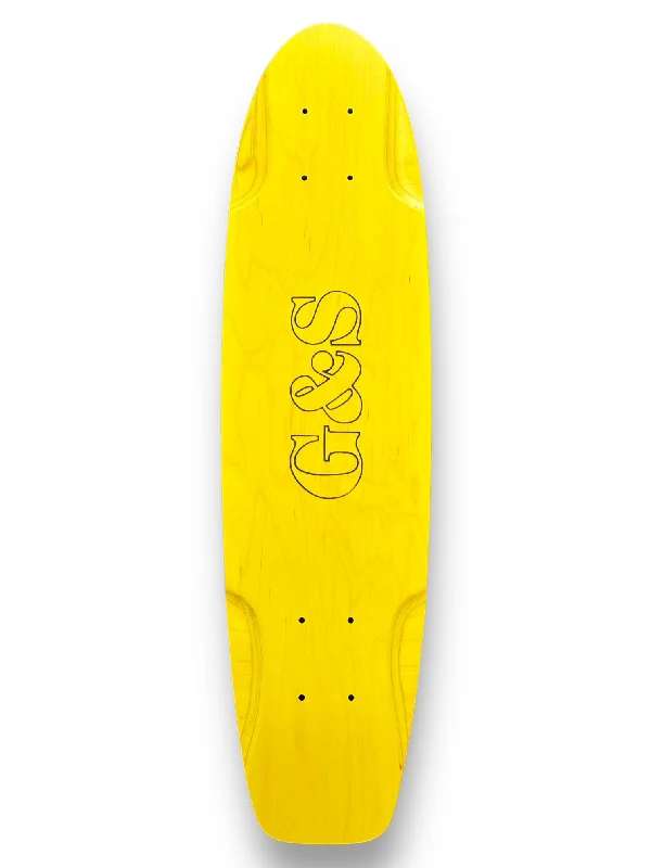 Skateboard Deck with Street Graphics-29" G&S KT-4 Squaretail Flat Kick Skateboard Deck - Yellow