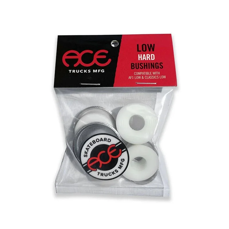 Skateboard Hardware with High-Strength Materials for Decks-ACE Trucks 94a LOW HARD White Skateboard Bushings 2pr