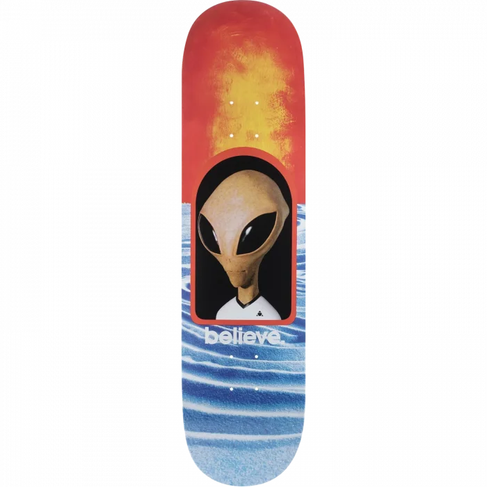 Skateboard Deck with Premium Stain-Alien Workshop Believe Reality Plexi Lam 8.25" Skateboard Deck