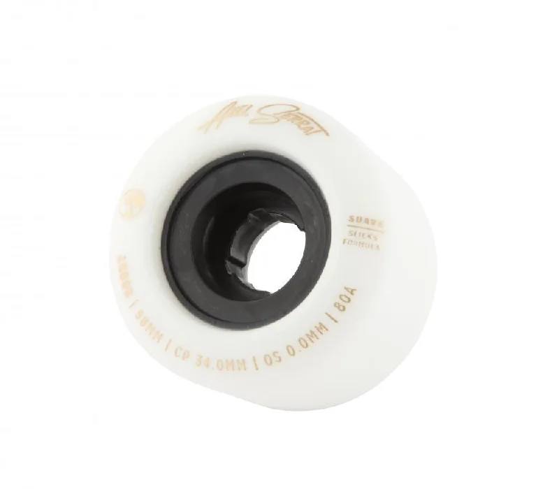 Skateboard Wheels with Performance Grip-Arbor Signature Skateboard Wheels Suave Axel Serrat 80a - White