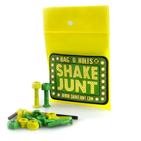 Skateboard Hardware with Heavy Duty Components-Bag O' Bolts 1" Allen (Green/Yellow)