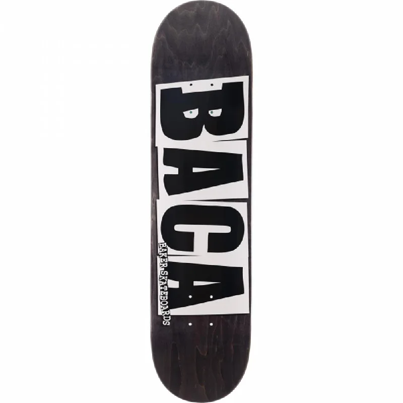 Skateboard Deck with Solid Construction-Baker Baca Logo Grey 8.0" Skateboard Deck