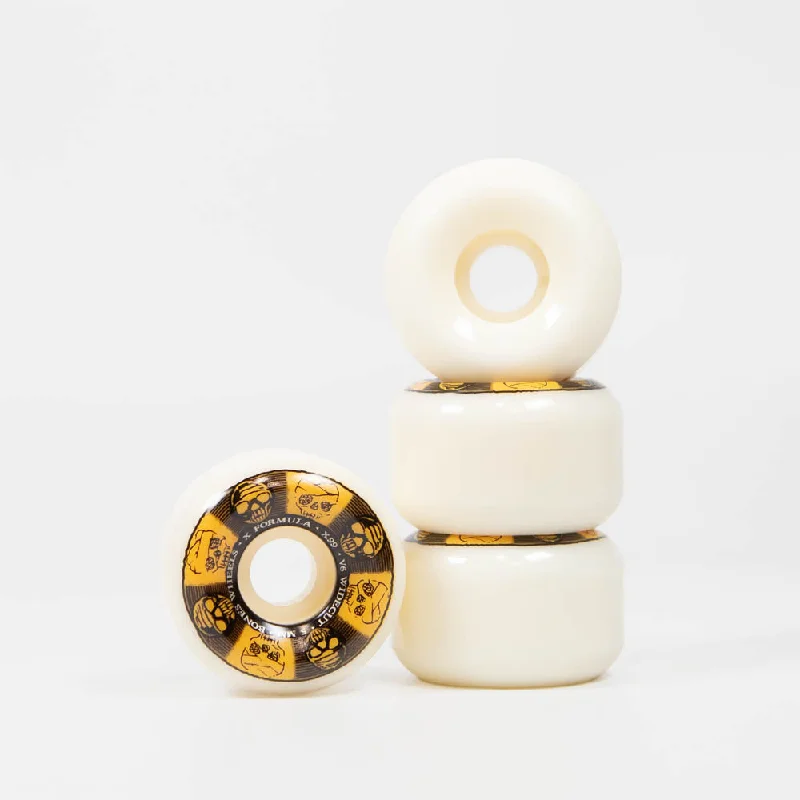 Skateboard Wheels for All Terrain-Bones - 54mm (99a) X Formula V6 Wide Cut Black & Gold Skateboard Wheels