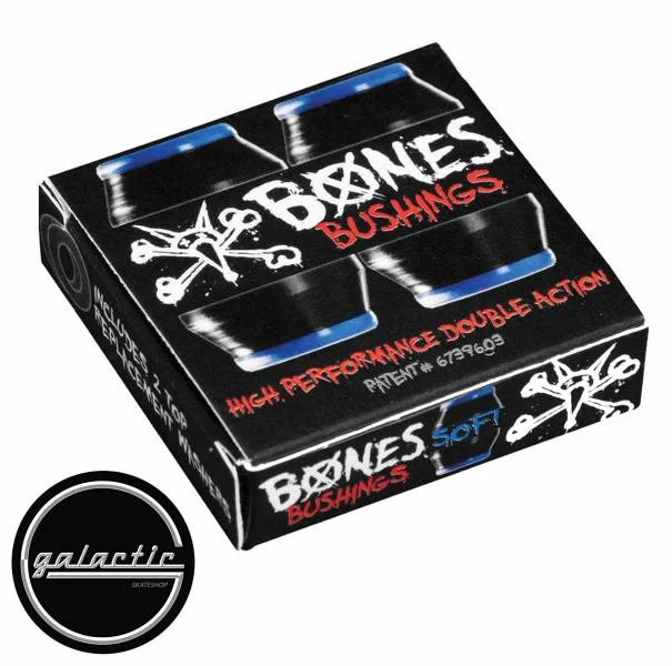 Skateboard Hardware for Perfect Board Setup-Bones Bushing Hardcore #3 Blue/Black Soft