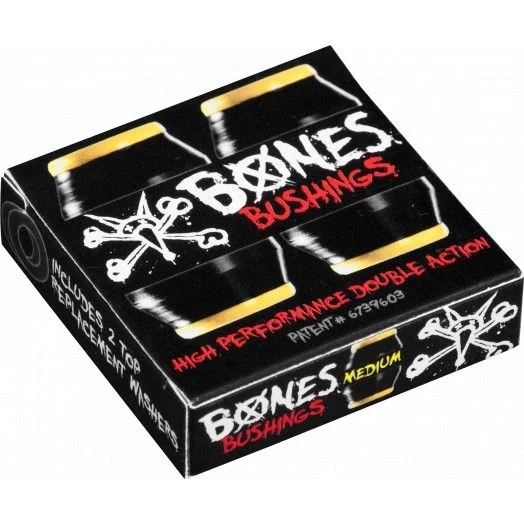 Skateboard Hardware for Fast Turnaround Setup-Bones Bushings Medium 91A - Black