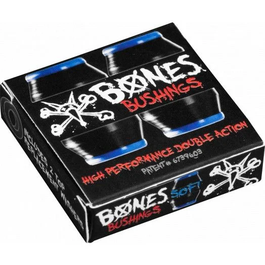 Skateboard Hardware with Extra Tough Bolts-Bones Bushings Soft 81A - Black