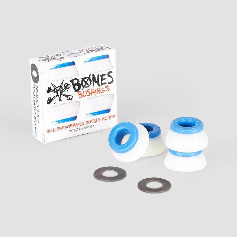 Skateboard Hardware for Smooth Ride-Bones Hardcore Bushings Soft Blue/White x2