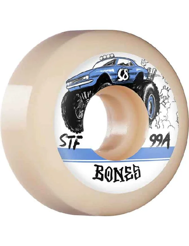 Skateboard Wheels with High-Traction Surface-Bones STF V5 Wheels Big Rigs | 60mm/99a - 4pk