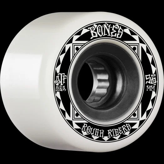 Skateboard Wheels for Transition-BONES WHEELS ATF Rough Rider Skateboard Wheels Runners 56mm 80a 4pk White