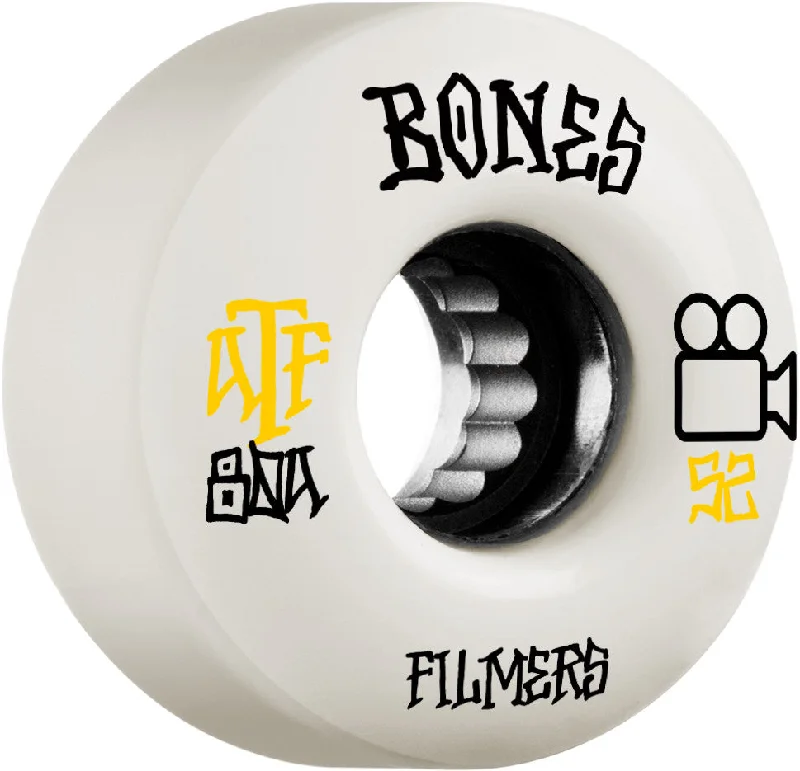 Skateboard Wheels with 52mm Diameter-BONES WHEELS ATF Skateboard Wheels Filmers 80A 4pk - Sale