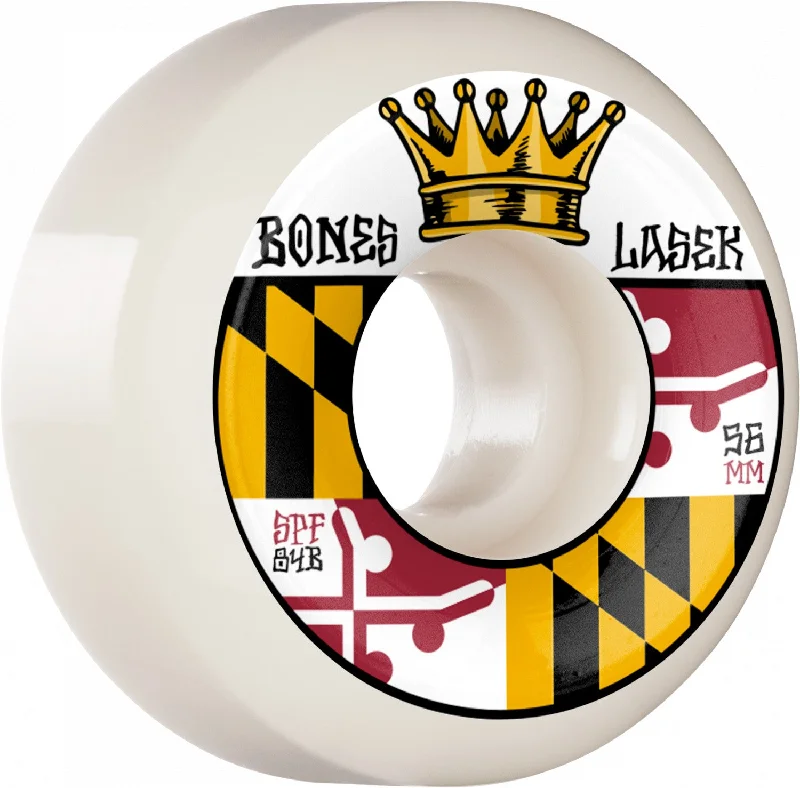 Skateboard Wheels with Classic Urethane-BONES WHEELS PRO SPF Skateboard Wheels Lasek State Crest 56mm P5 Sidecut 84B 4pk