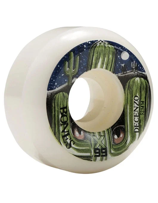 Skateboard Wheels with Slick Surface-Bones X-Formula V5 Wheels Decenzo Cat Eye Cacti | 54mm/99a