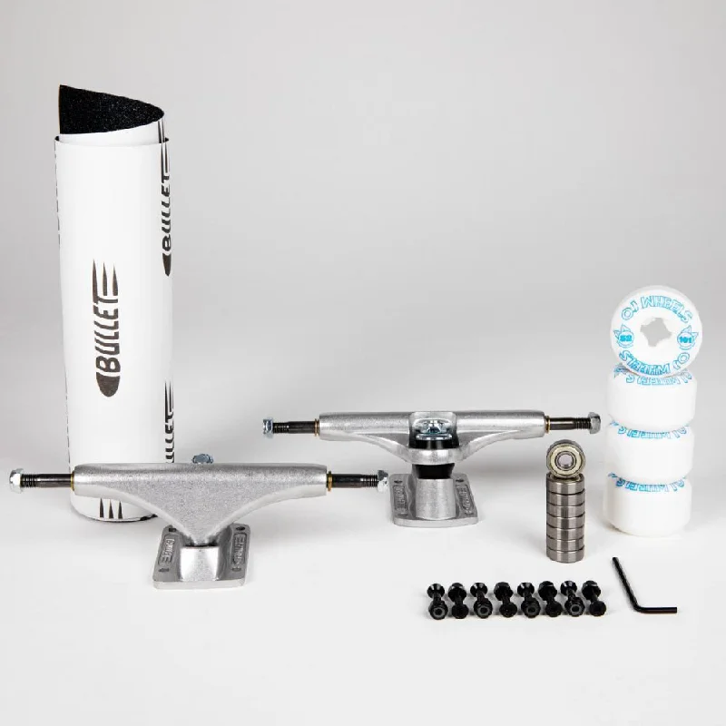 Skateboard Trucks with Secure and Durable Nuts and Bolts-Bullet / OJ Full Truck Kit Silver Undercarriage Kit - 140