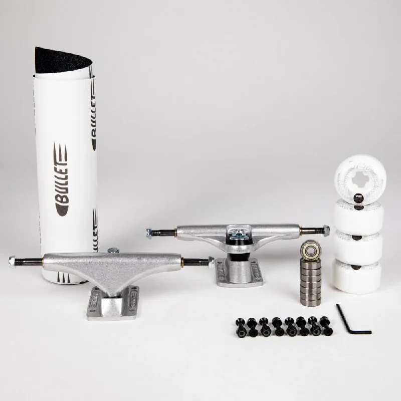 Skateboard Trucks with Enhanced Strength and Flex-Bullet / Ricta Full Truck Kit Silver Undercarriage Kit - 150