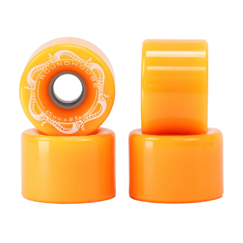 Skateboard Wheels for Street Obstacles-Carver Roundhouse 65mm Slick - Orange Glo Wheel Set