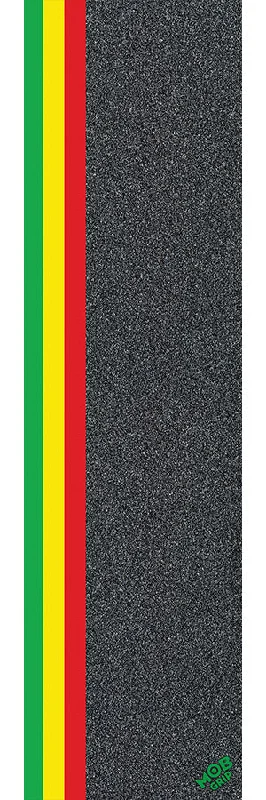 Skateboard Grip Tape with Vibrant Color Design-Copy of MOB - 9in x 33in Stripe Strip Green/Yellow/Red Sheet - Skateboard Grip Tape