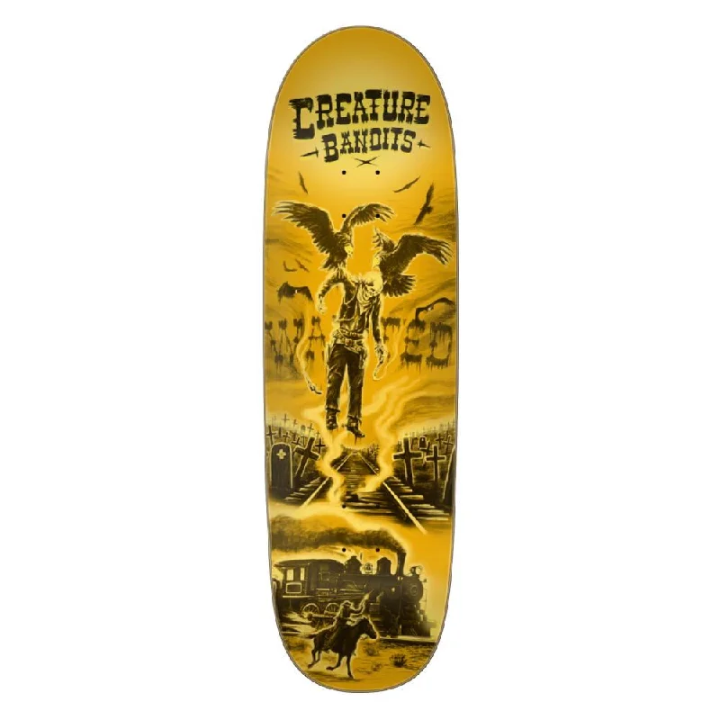 Skateboard Deck with Unique Shape and Length-Creature Team Bandits Skateboard Deck - 9.25"