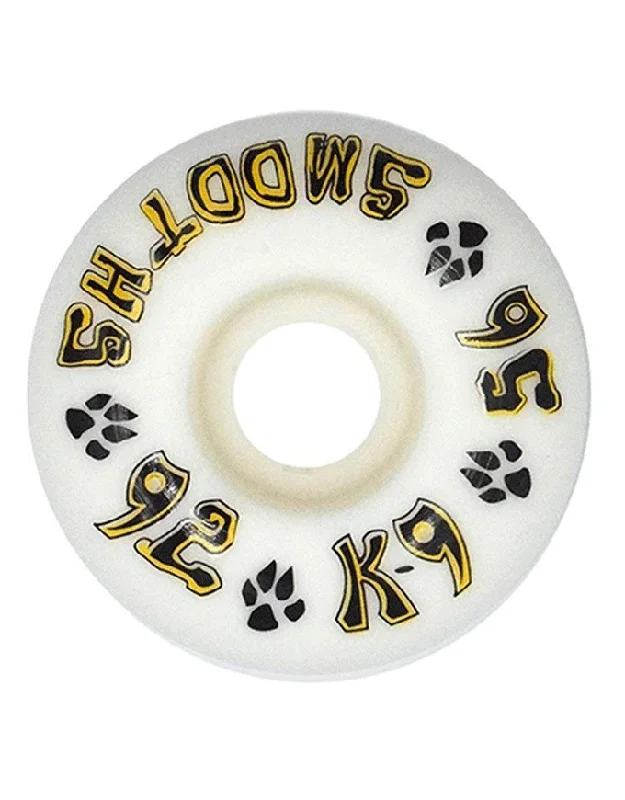 Skateboard Wheels with Built-in Shock Absorption-Dogtown K-9 Wheel Smooths White | 56mm/92A