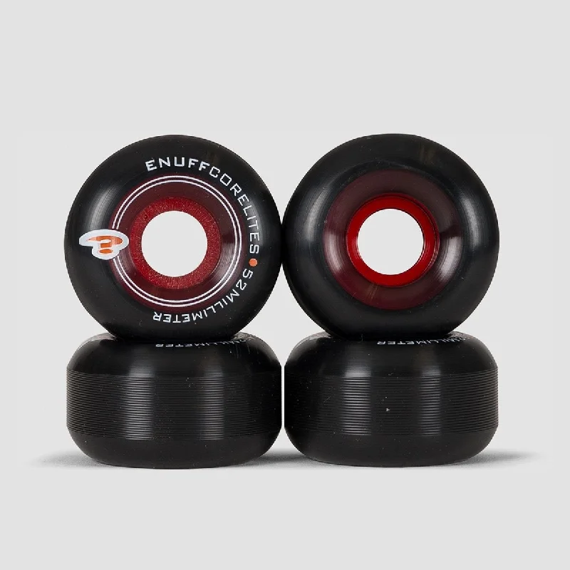 Skateboard Wheels with Anti-Slip Surface-Enuff Corelites Skateboard Wheels Black/Red 52mm