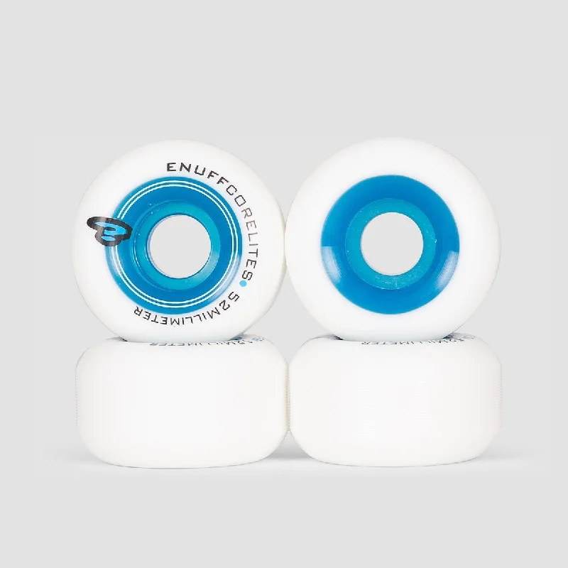 Custom Skateboard Wheels with Design-Enuff Corelites Skateboard Wheels White/Blue 52mm