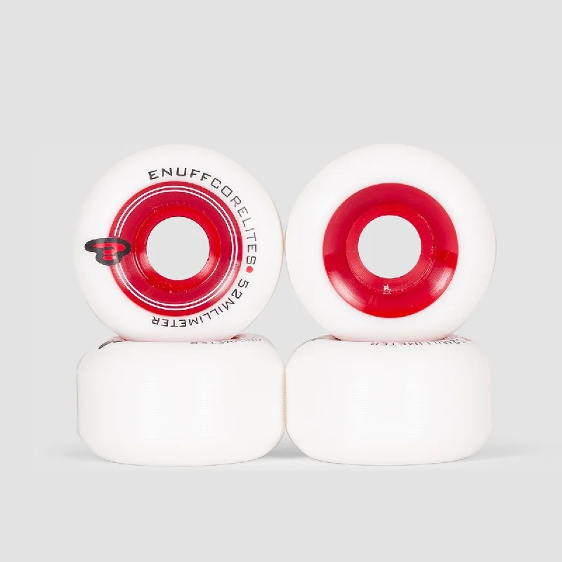 Skateboard Wheels with High Impact Resistance-Enuff Corelites Skateboard Wheels White/Red 52mm