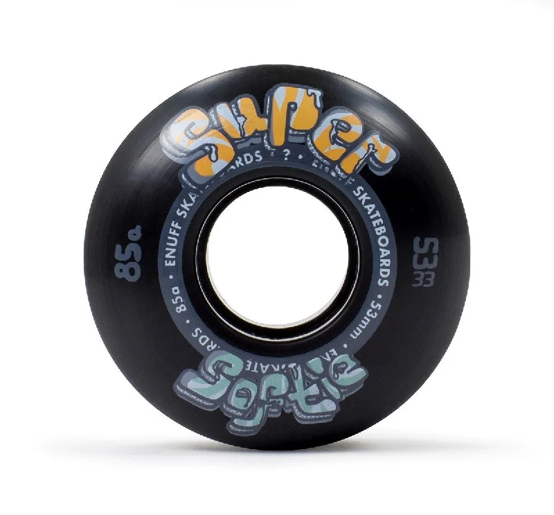 Skateboard Wheels for Carving and Cruising-Enuff Skateboards Super Softie Park Street Filmer Skateboard wheels 85a - Black