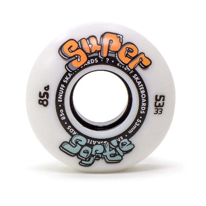 Skateboard Wheels with Quick Rolling-Enuff Skateboards Super Softie Park Street Filmer Skateboard wheels 85a - White