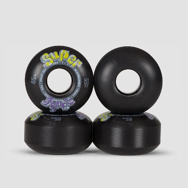 Skateboard Wheels for Smooth Transitions-Enuff Super Softie Skateboard Wheels Black 55mm