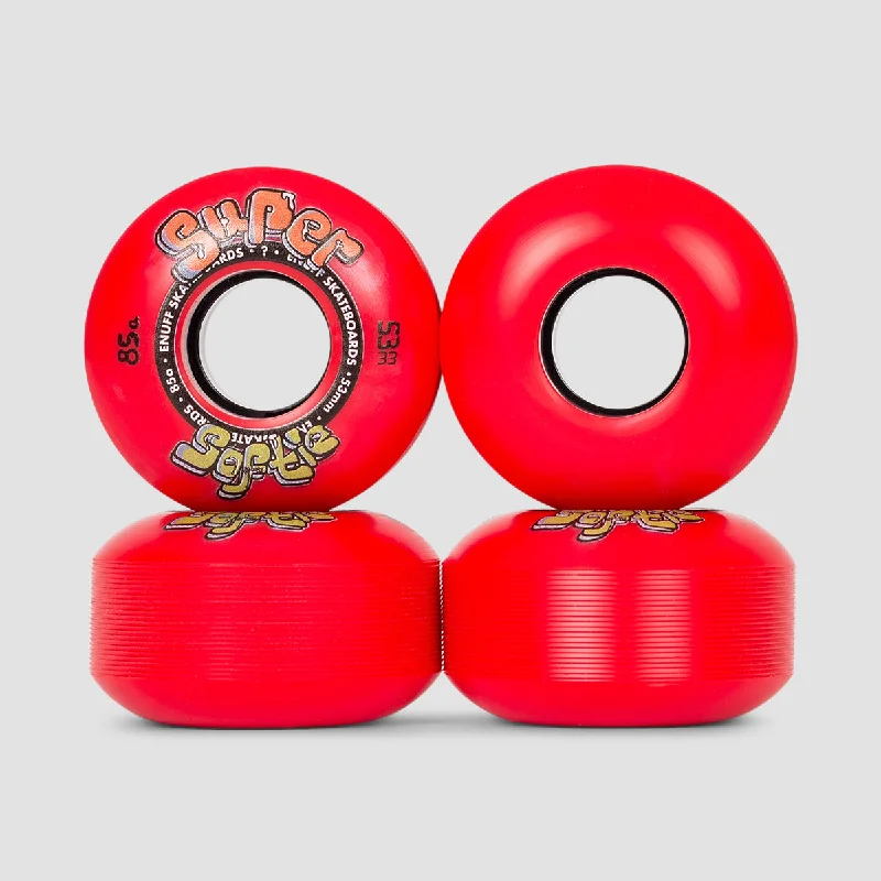 Skateboard Wheels with Soft Core Design-Enuff Super Softie Skateboard Wheels Red 53mm