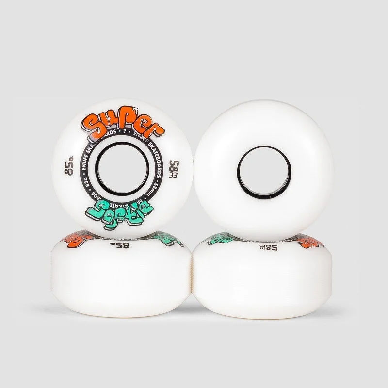 Skateboard Wheels for High-Impact Use-Enuff Super Softie Skateboard Wheels White 58mm