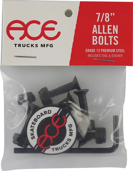 Skateboard Hardware for Comfortable Landings-Ace 7/8" Allen Hardware Set Black