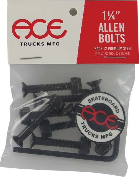 Skateboard Hardware for Better Trick Control-Ace 1.25" Allen Hardware Set Black