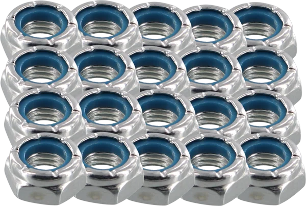 Skateboard Hardware for Tightening Decks-Modus 20/Pack Axle Nuts Silver