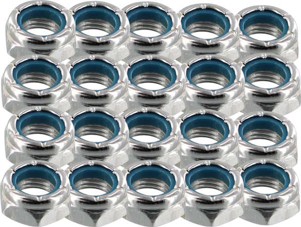 Skateboard Hardware for Fast Rolling-Modus 20/Pack Kingpin Nuts Silver