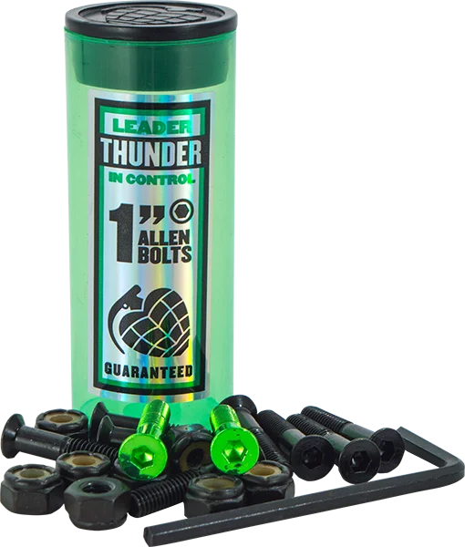 Skateboard Hardware for Secure Deck Mounting-Thunder 1" Allen Hardware Green 1set