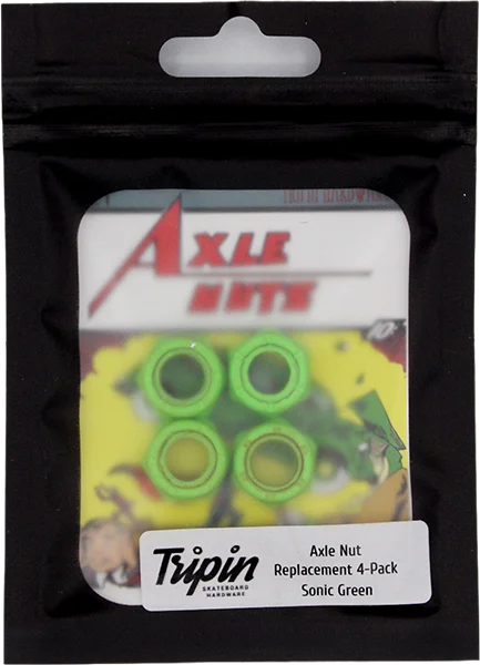 Skateboard Hardware with High-Strength Screws-Tripin Axle Nuts Sonic Green