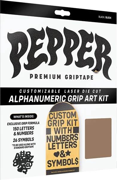 Skateboard Grip Tape for Fast and Easy Control-Pepper Custom GRIPTAPE Kit Die-Cut Pieces Alphanumeric