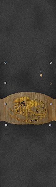 Premium Skateboard Grip Tape for Tricks-Powell Peralta GRIPTAPE Sheet 9x33 Oval Dragon 3 Bk/Gold/Gld