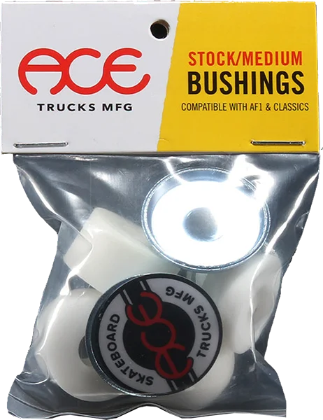 Skateboard Hardware with Optimized Performance-Ace Std/Stock Bushings Kit 91a/86a White 2pr