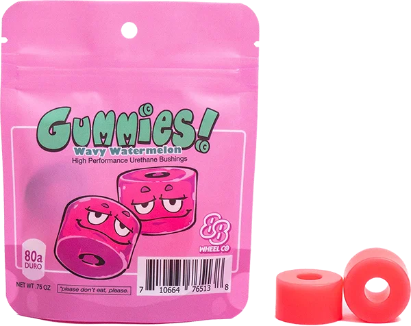 Skateboard Hardware with Strong Locking System-88 Gummies Double Barrel 80a Wavy Watermelon