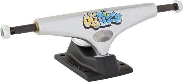 Skateboard Trucks with Durable and Smooth Bearings-Krux Ortiz K5 Dlk 8.0 Silver/Black Skateboard Trucks (Set of 2)