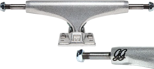 Skateboard Trucks for Street and Vert Skating-Royal Std 127mm Gass Monogram Raw Silver Skateboard Trucks (Set of 2)