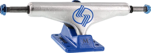 Skateboard Trucks with Enhanced Strength and Flex-Silver M-Hollow 8.25 Polished/Blue Skateboard Trucks (Set of 2)