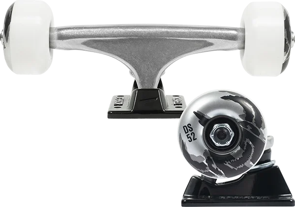 Skateboard Trucks with Durable and Secure Bushings-Ten/Darkstar Assembly 5.25 Raw/Black W/52mm Dissent Skateboard Trucks (Set of 2)