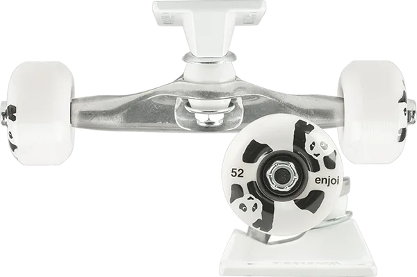 Skateboard Trucks for Street and Ramp Skating-Ten/Enjoi Assembly 5.5 Raw/White W/52mm Dbl Panda Skateboard Trucks (Set of 2)