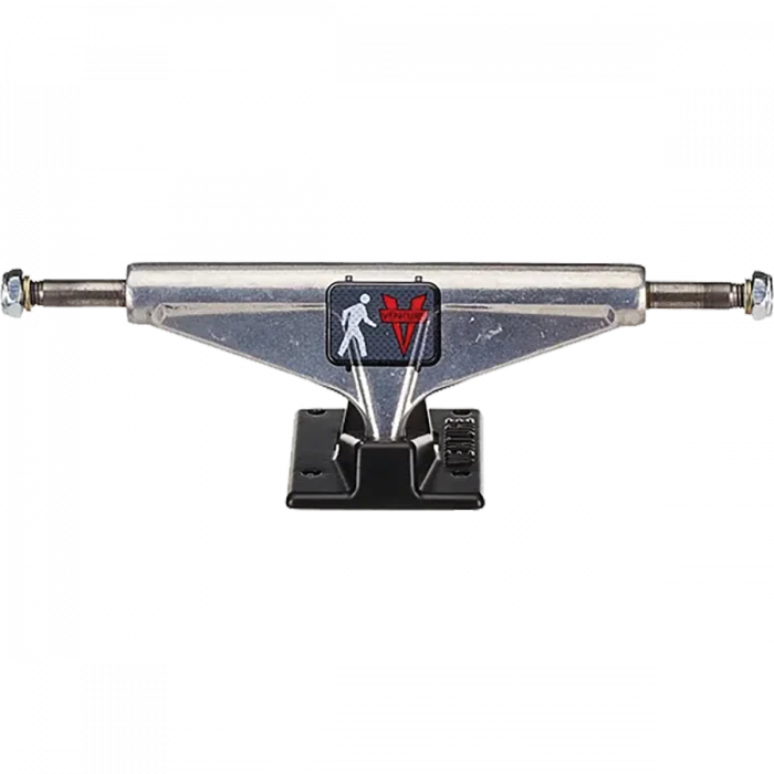 Skateboard Trucks for Longboard and Cruiser Decks-Venture Shanahan Vlt HI 5.8 Street Silver/Black Skateboard Trucks (Set of 2)